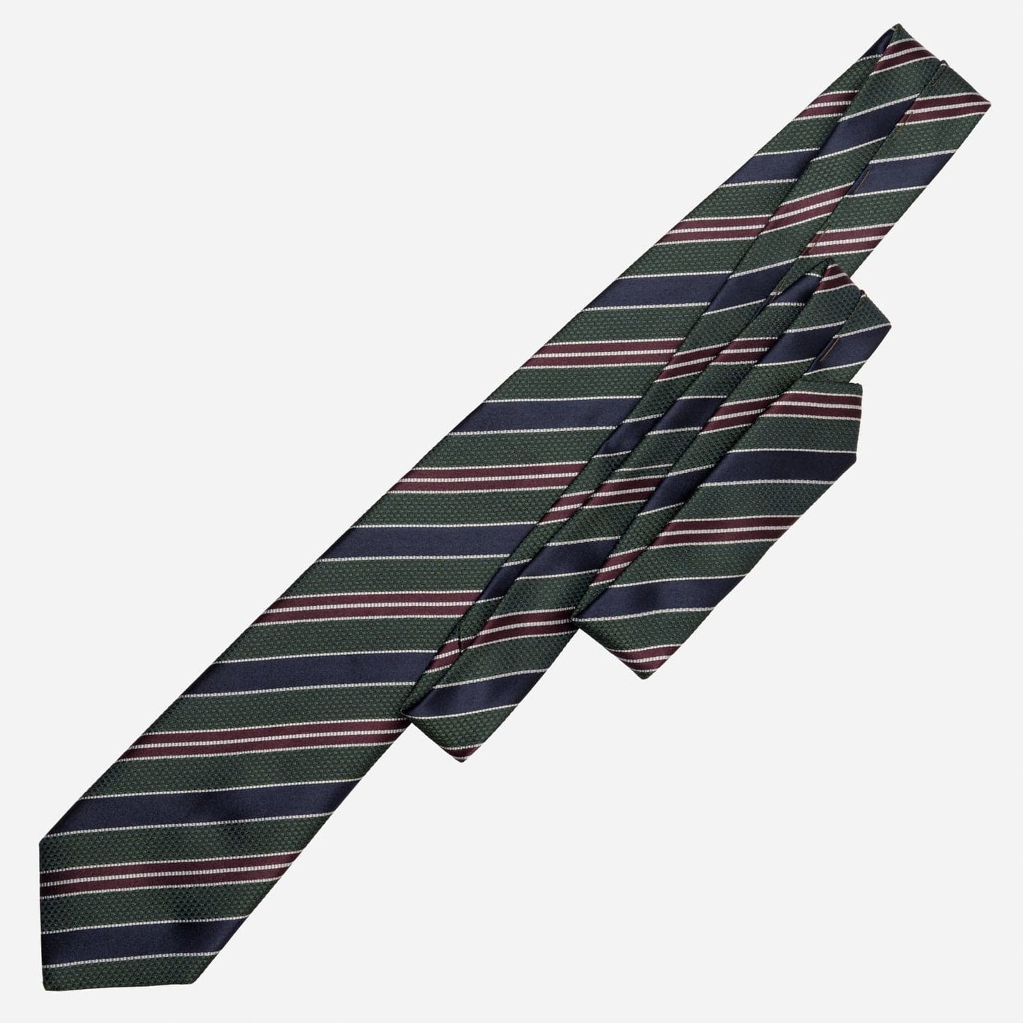 Vesuvio - Silk Jacquard Tie - Green and Navy - Solstik