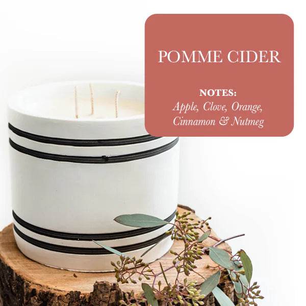 Luxury Large Striped Stone Designer Candle - Solstik #