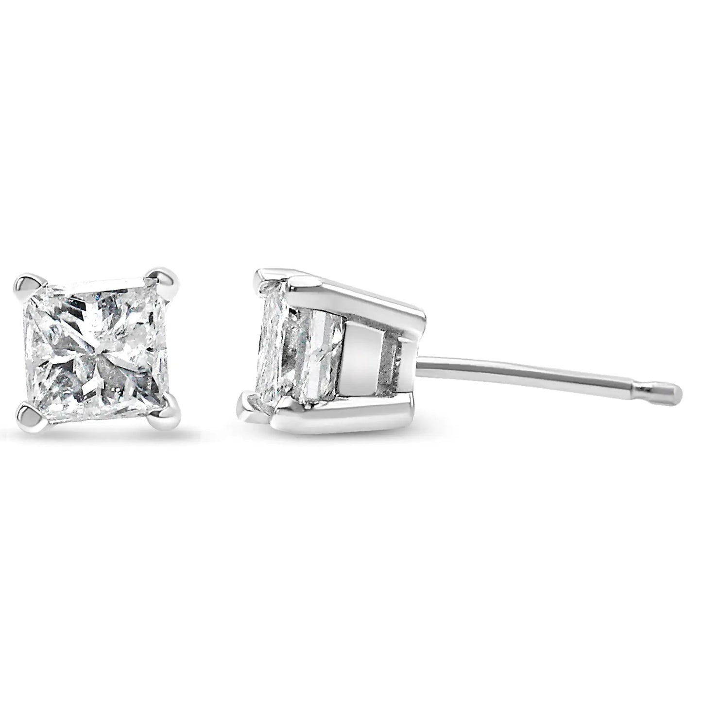 14K Princess Cut Diamond Stud Earrings 0.5ct TW - Solstik