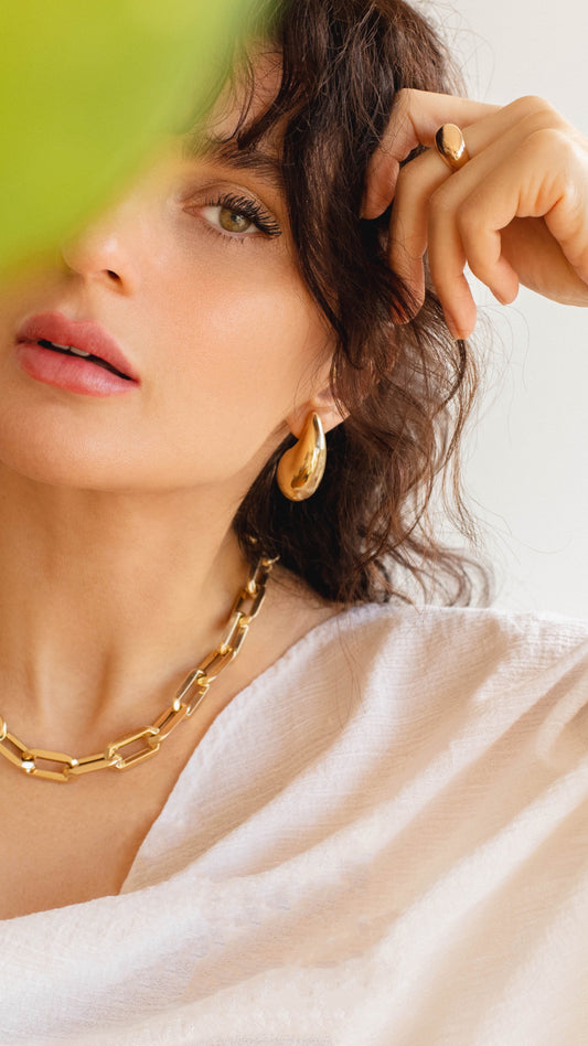 14K Solid Gold Drop  Teardrop Earrings - Solstik
