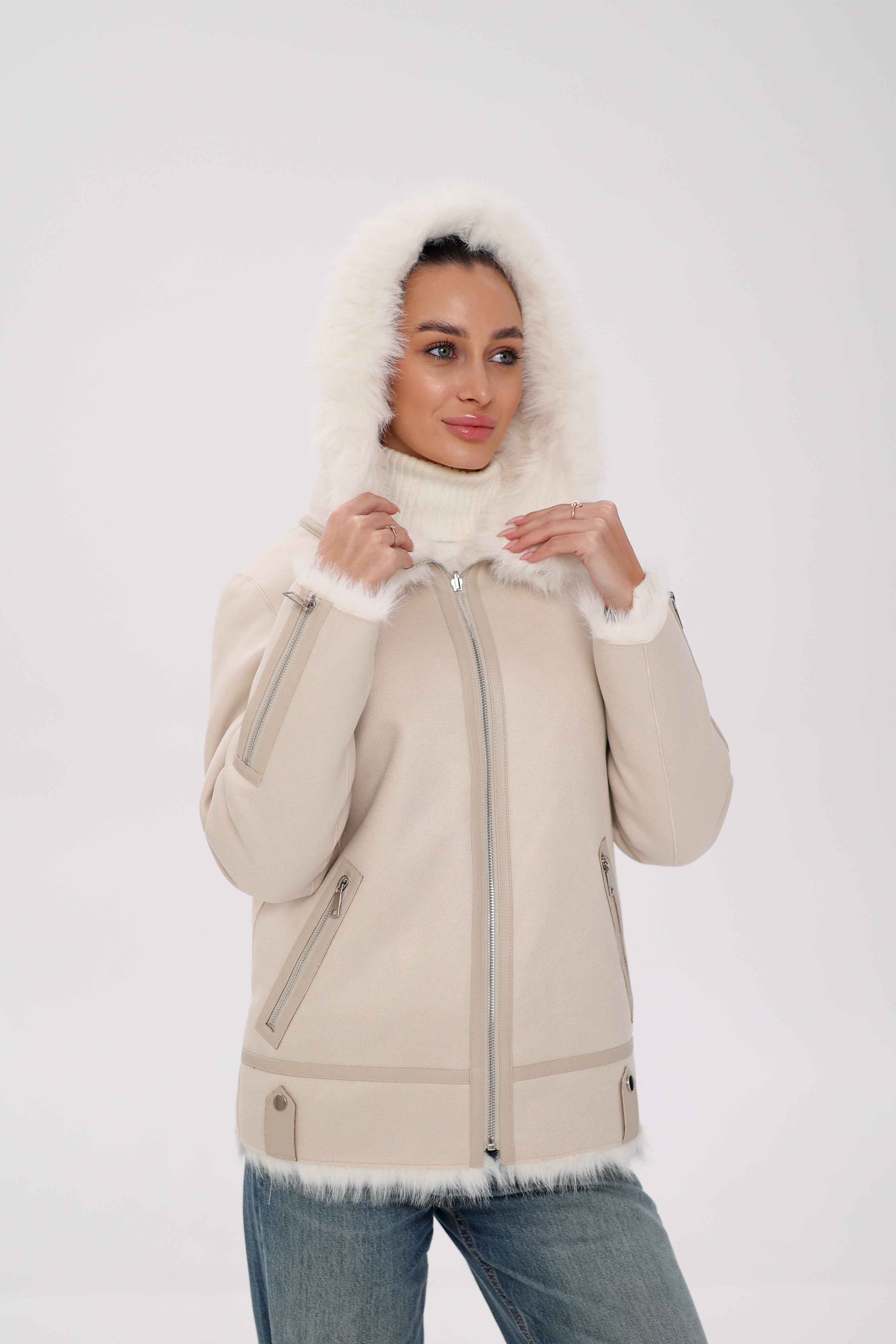 ⇆ Reversible Hooded Wool Blend Jacket