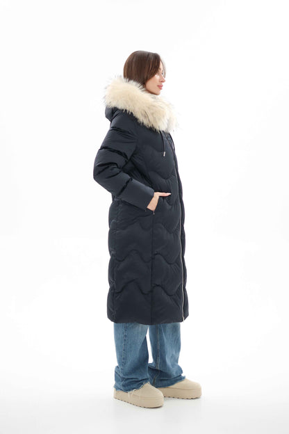 Genuine Fur Trim Down Fill Coat