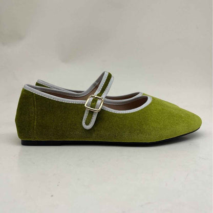 Casual Velvet Flat Pumps Buckle Mary Jane Ballet Slipper