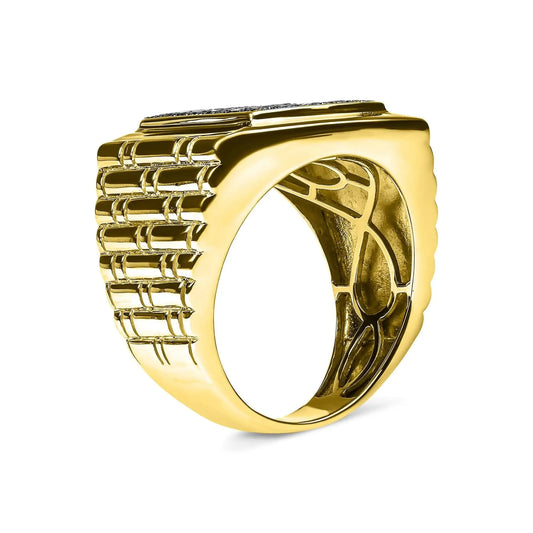 Gold Premier Black Diamond Gent's Ring 1.25cttw - Solstik
