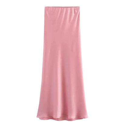 Ladies' Satin Midi Skirt - Solstik