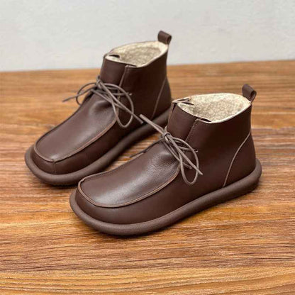 Extra-thick Velvet Warm Cowhide Women's Boots