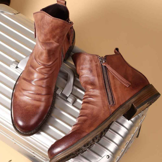 Men's Leather Casual Men's Shoes Chelsea Boots