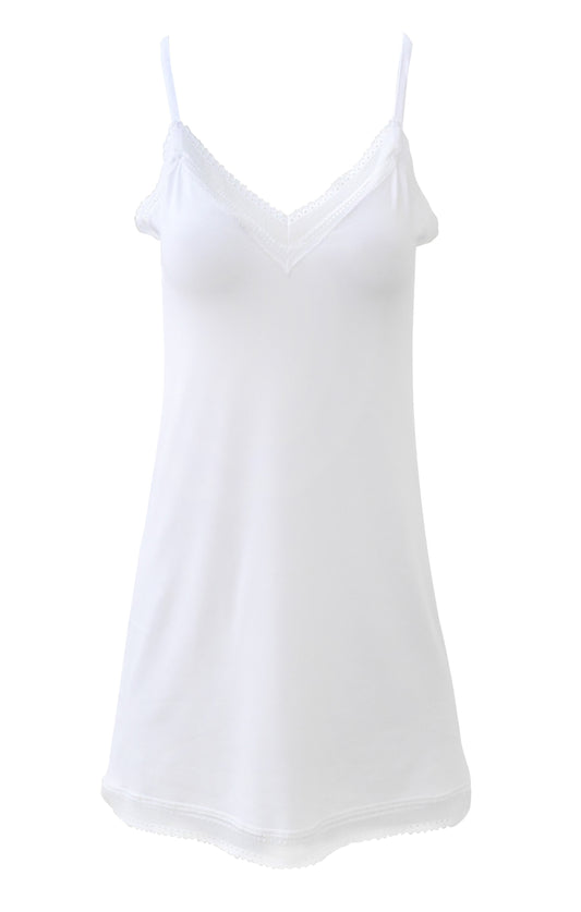 EGI Luxury Viscose Women's Lace-Trimmed Full Slips Chemise. Proudly Made in Italy.