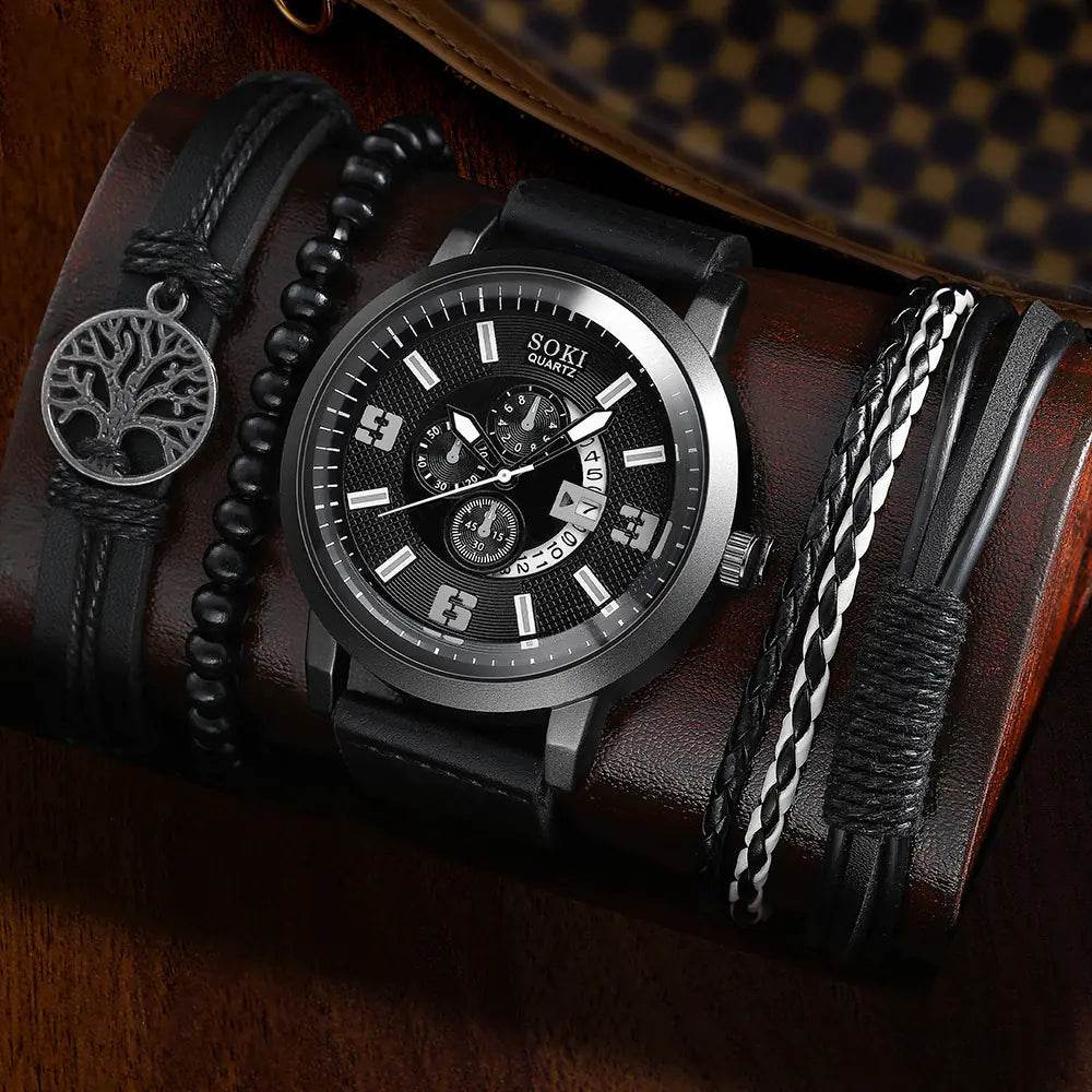 Men's Business Quartz Watch Set -Fashion Jewelry - Solstik