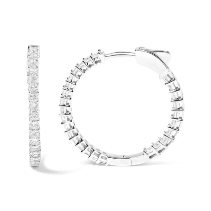14K Princess Cut Diamond Hoop Earrings - Solstik