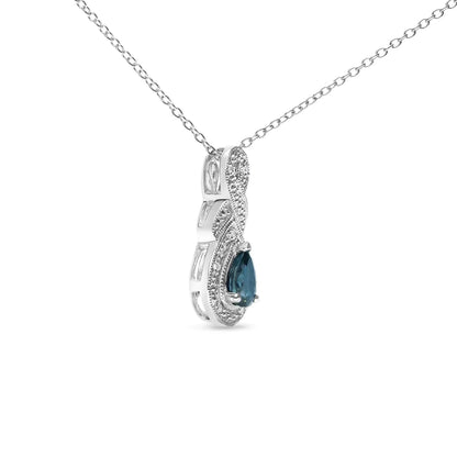 .925 Silver Sapphire & Diamond Infinity Necklace - Solstik