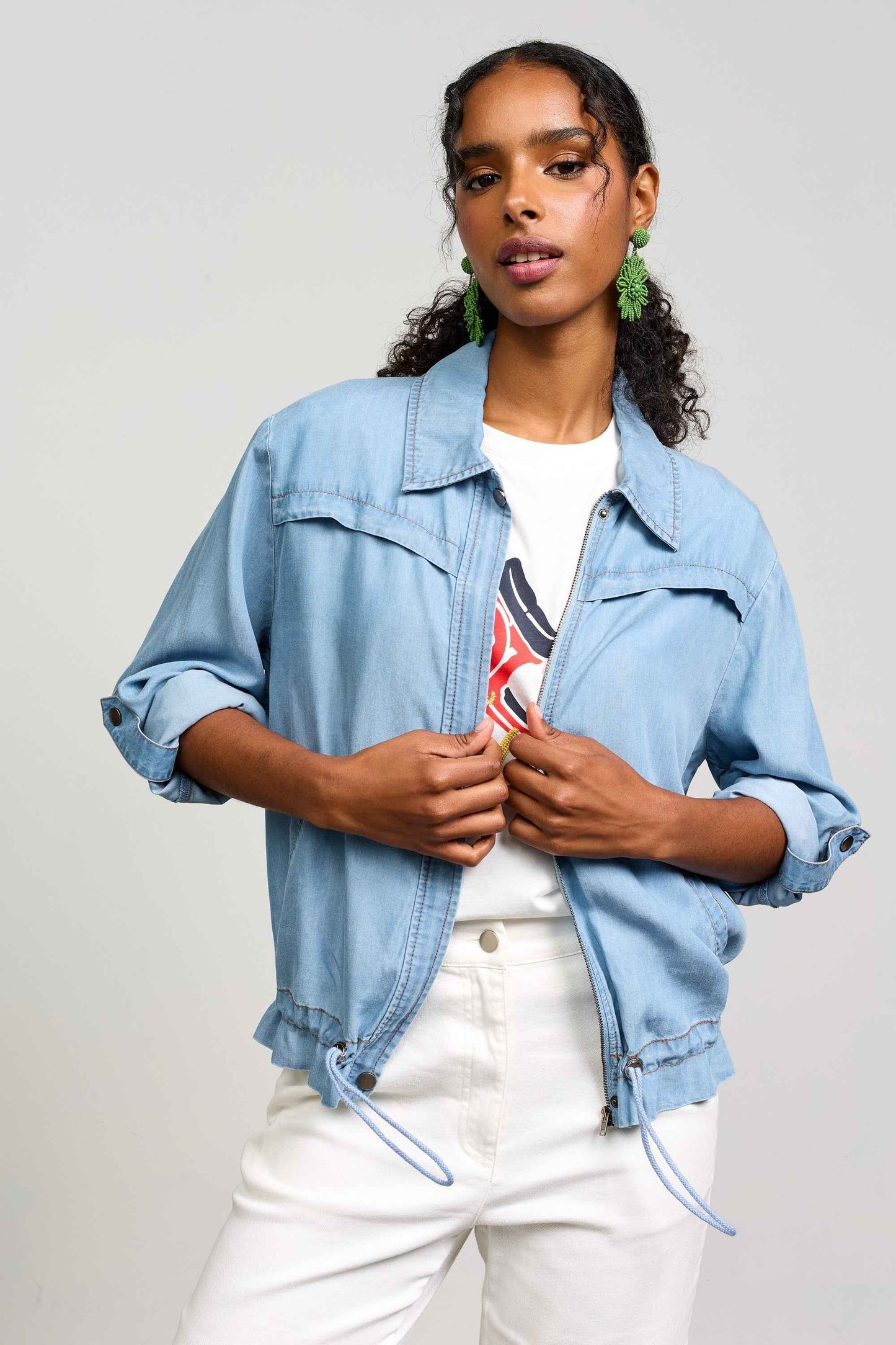 Washed Denim Tencel Jacket