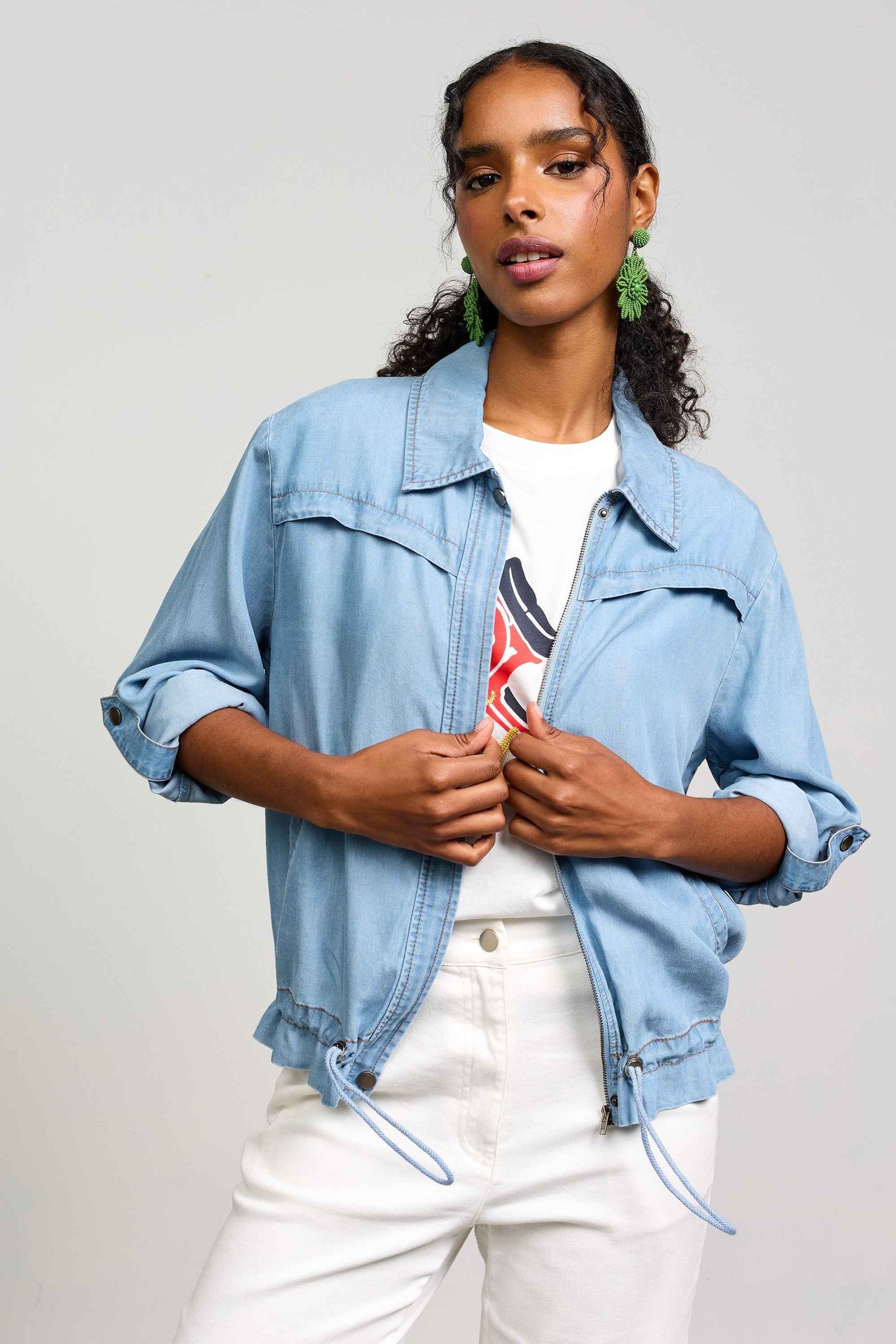 Washed Denim Tencel Jacket