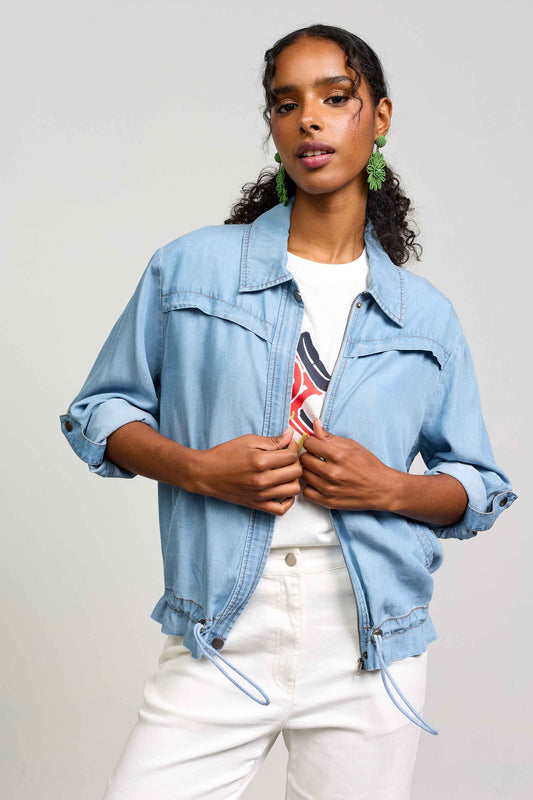 Washed Denim Tencel Jacket