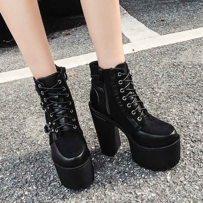 Thick-soled Super High Heels Bootie Women's Shoes
