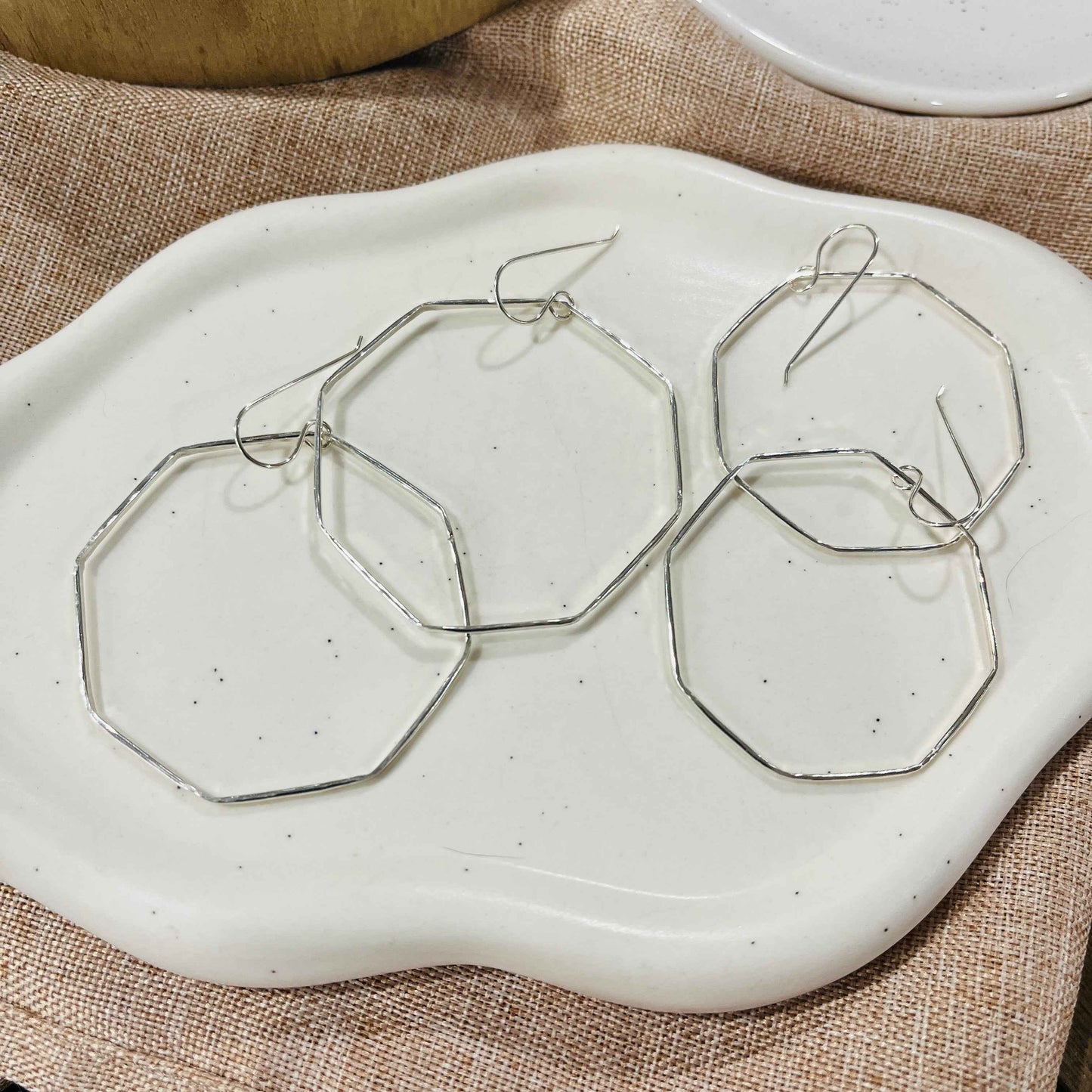 SILVER OCTAGON HOOPS