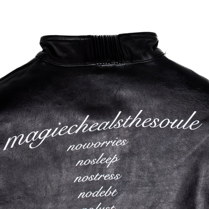 BL MAGIE LEATHER PADDED JACKET W/ SOFTENED DETACHABLE GLOVES