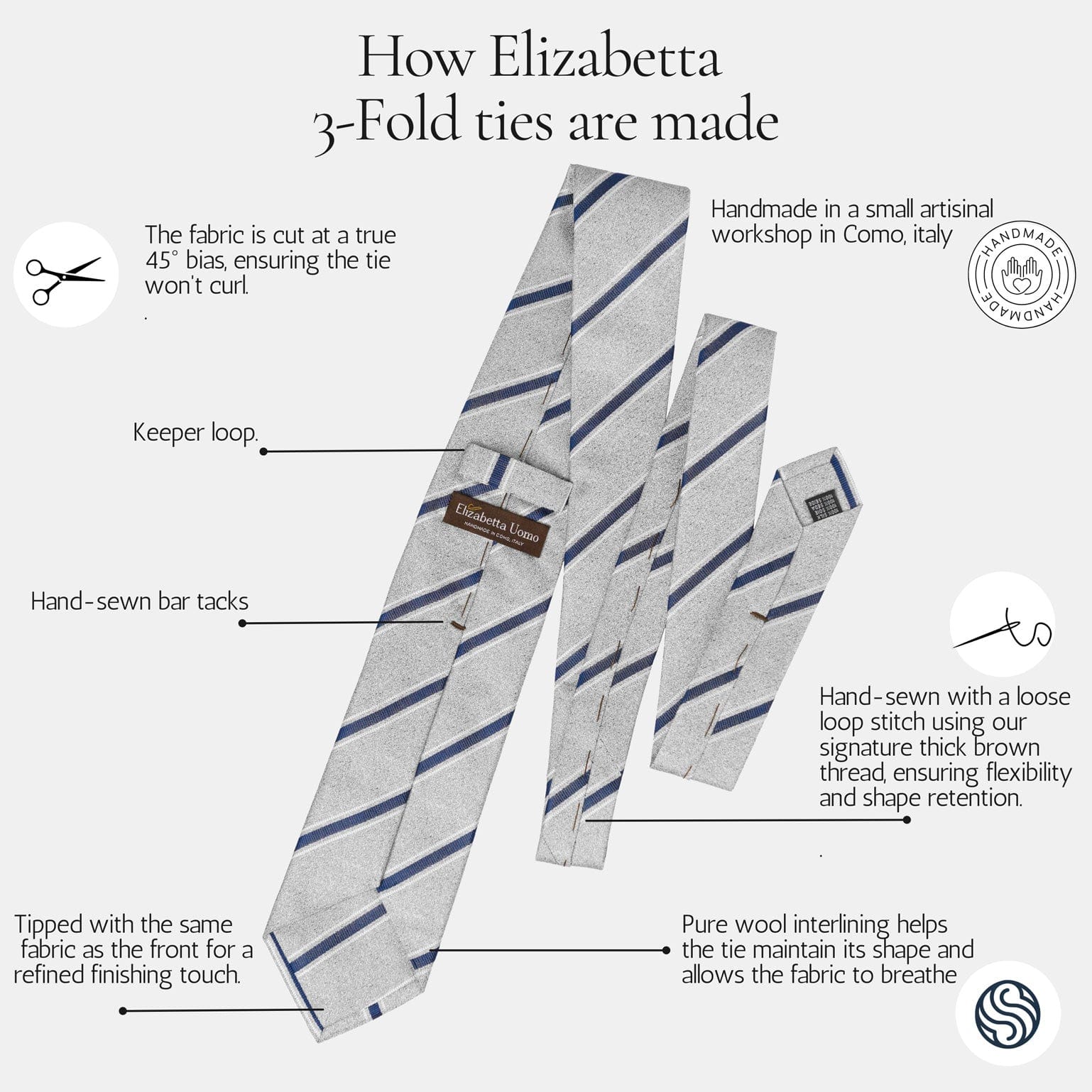 La Vigna - Printed Wool & Silk Tie - Brown - Solstik