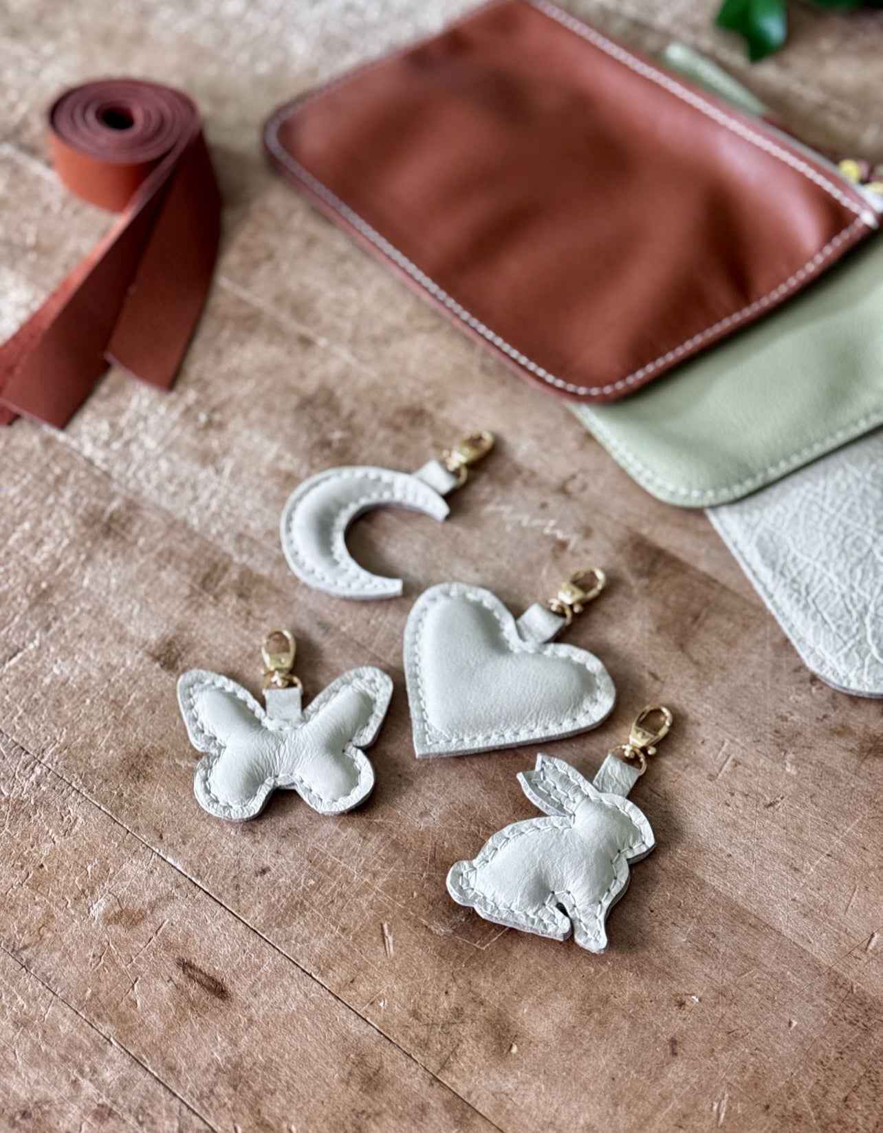 Leather Moon Charm