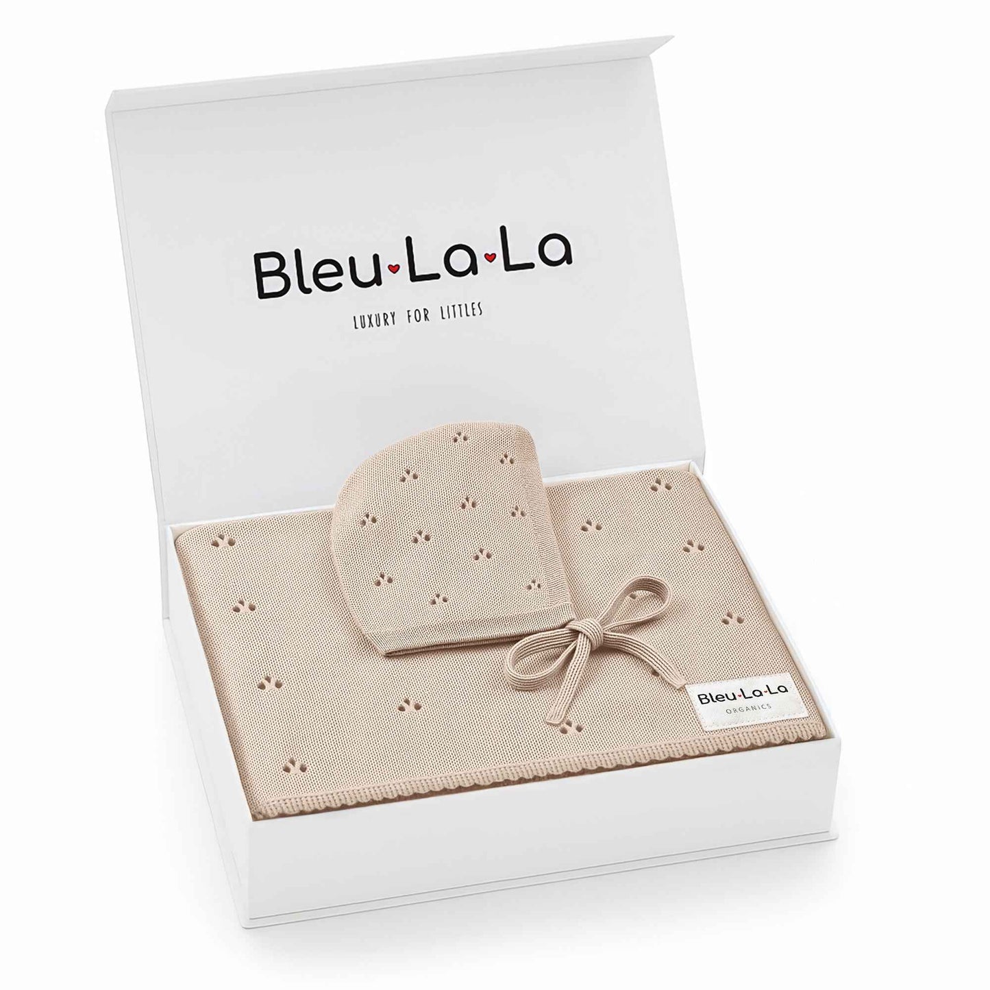 Organic Pointelle Swaddle Blanket + Hat Gift Set