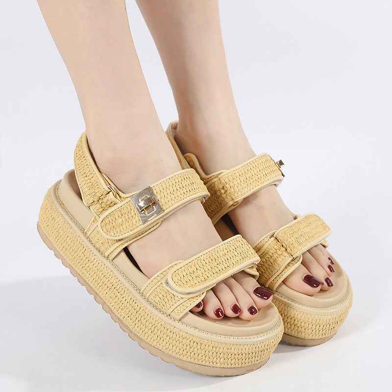 Women's Summer Open Toed Woven Hollowed Flat Sandals