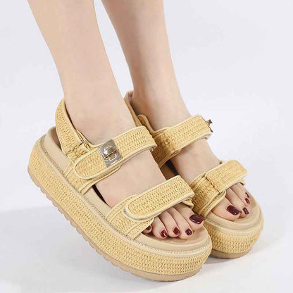 Women's Summer Open Toed Woven Hollowed Flat Sandals
