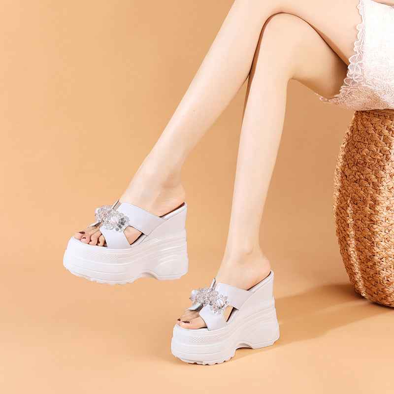 Women's Outer Wear Platform Wedge Slippers