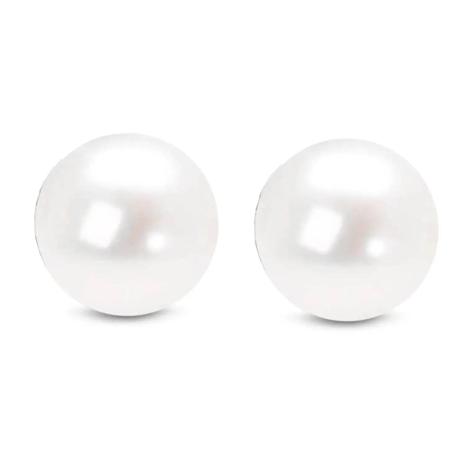 14K Gold Akoya Pearl Stud Earrings - Select Your Size - Solstik