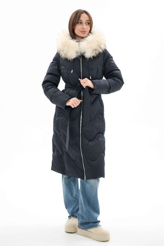 Genuine Fur Trim Down Fill Coat
