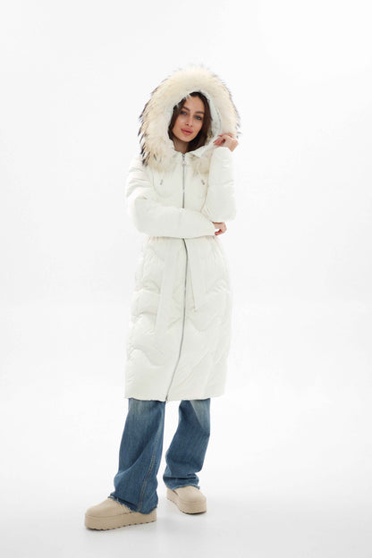 Genuine Fur Trim Down Fill Coat