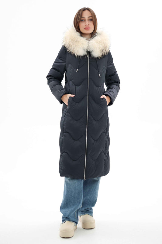 Genuine Fur Trim Down Fill Coat