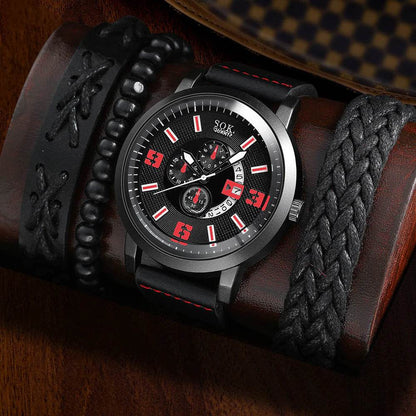 Men's Business Quartz Watch Set -Fashion Jewelry - Solstik