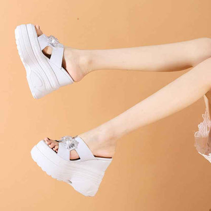 Women's Outer Wear Platform Wedge Slippers