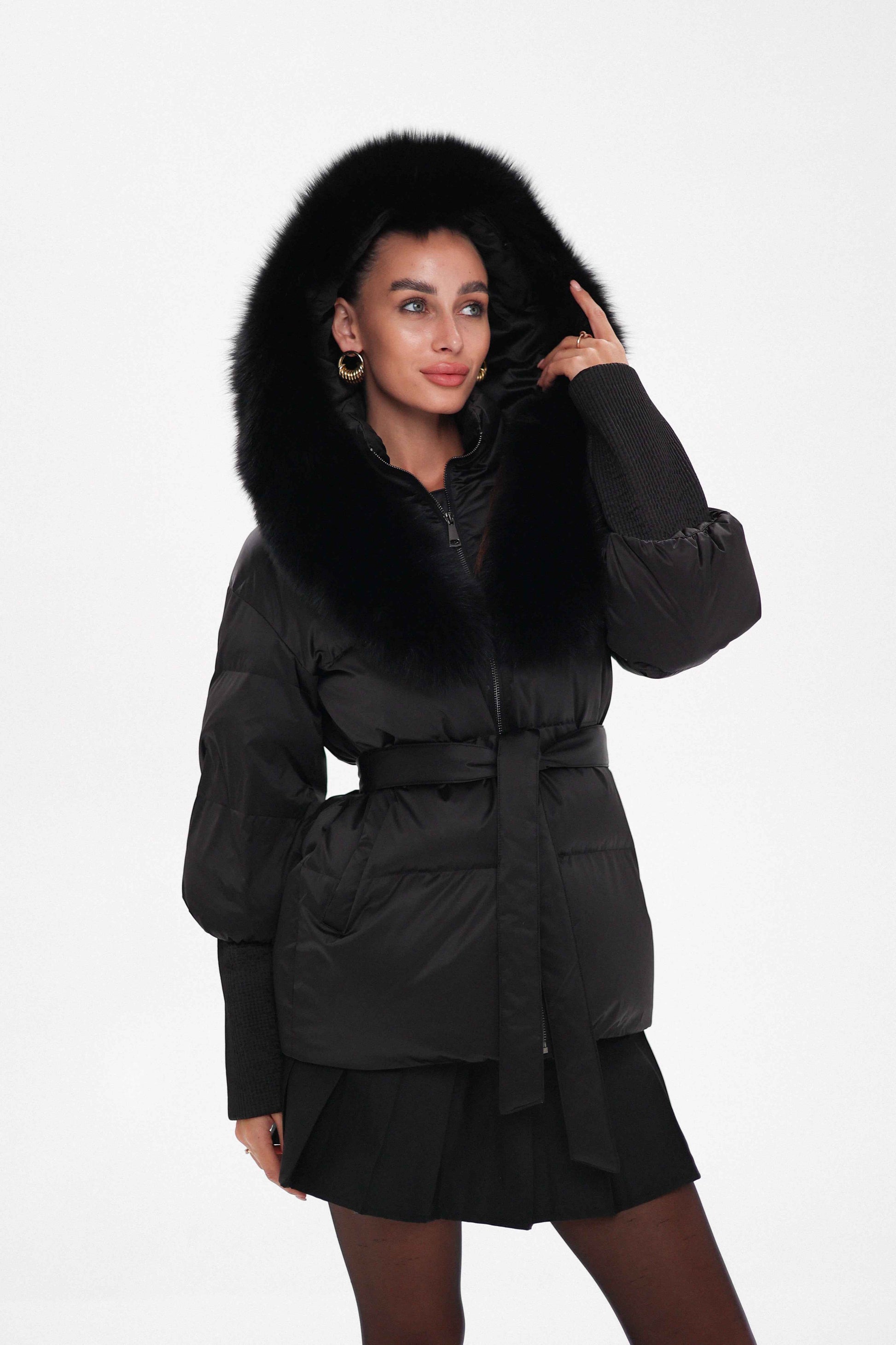 Pre-Order. Re-Stock Ships October 20. Amanda Genuine Fur Trim Down Fill Coat