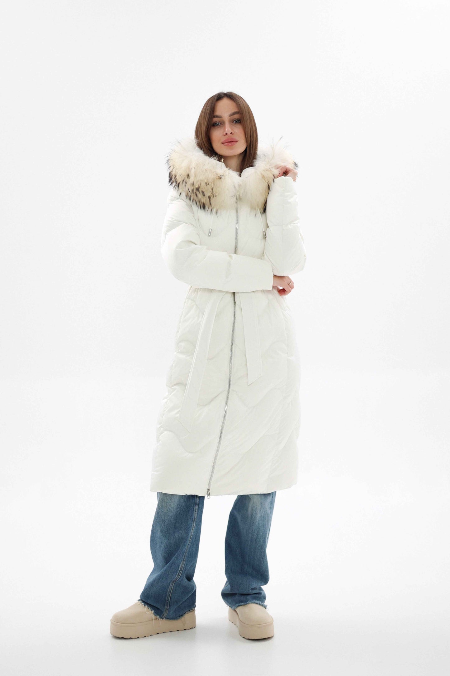 Genuine Fur Trim Down Fill Coat