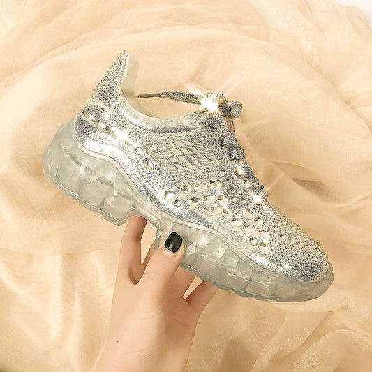 Chic Rhinestone Student Sneakers - Solstik