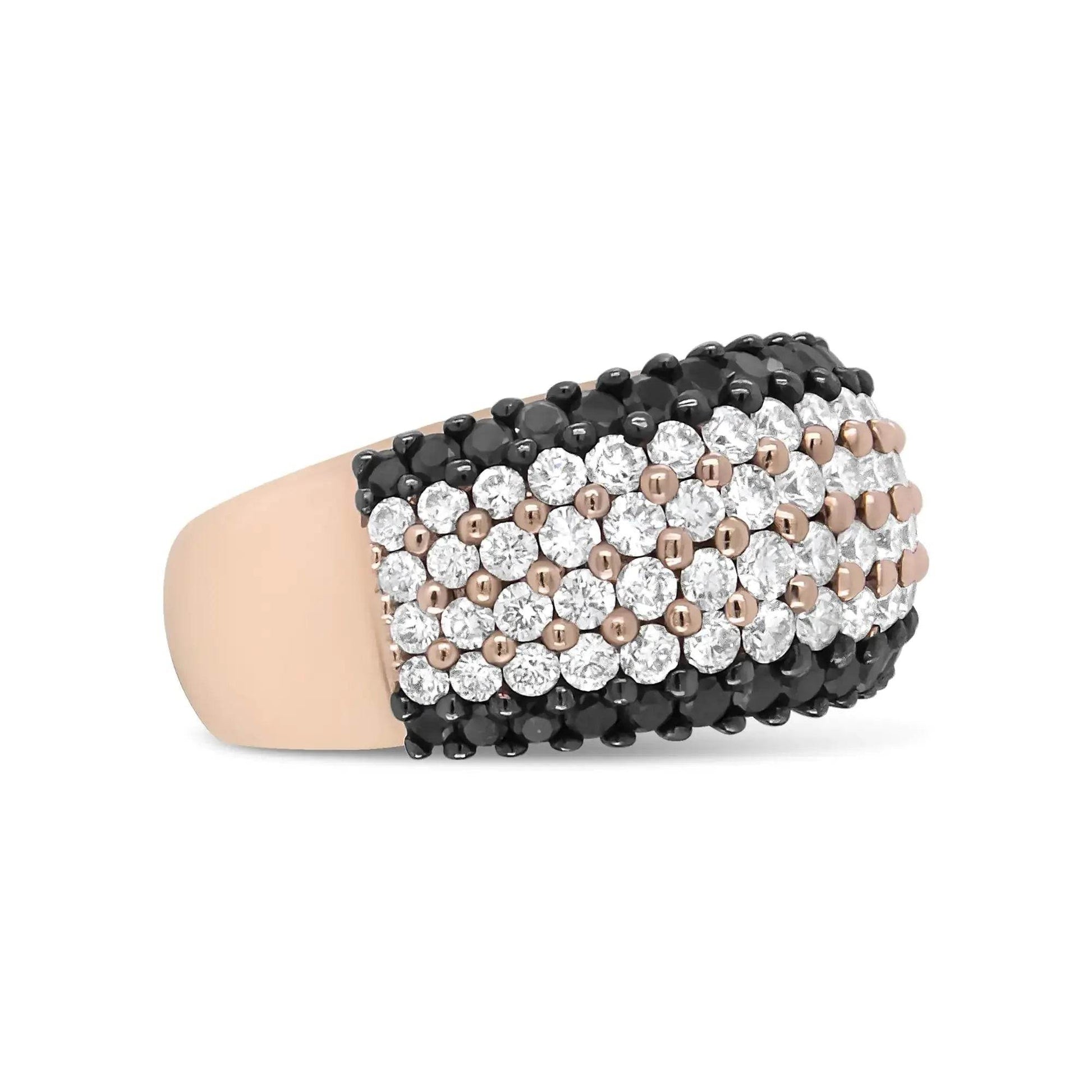 18K Rose Gold Dual-Tone Diamond Ring - Solstik