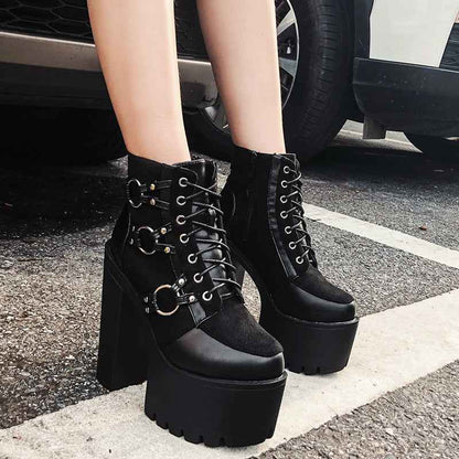 Thick-soled Super High Heels Bootie Women's Shoes