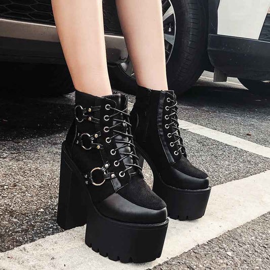Thick-soled Super High Heels Bootie Women's Shoes