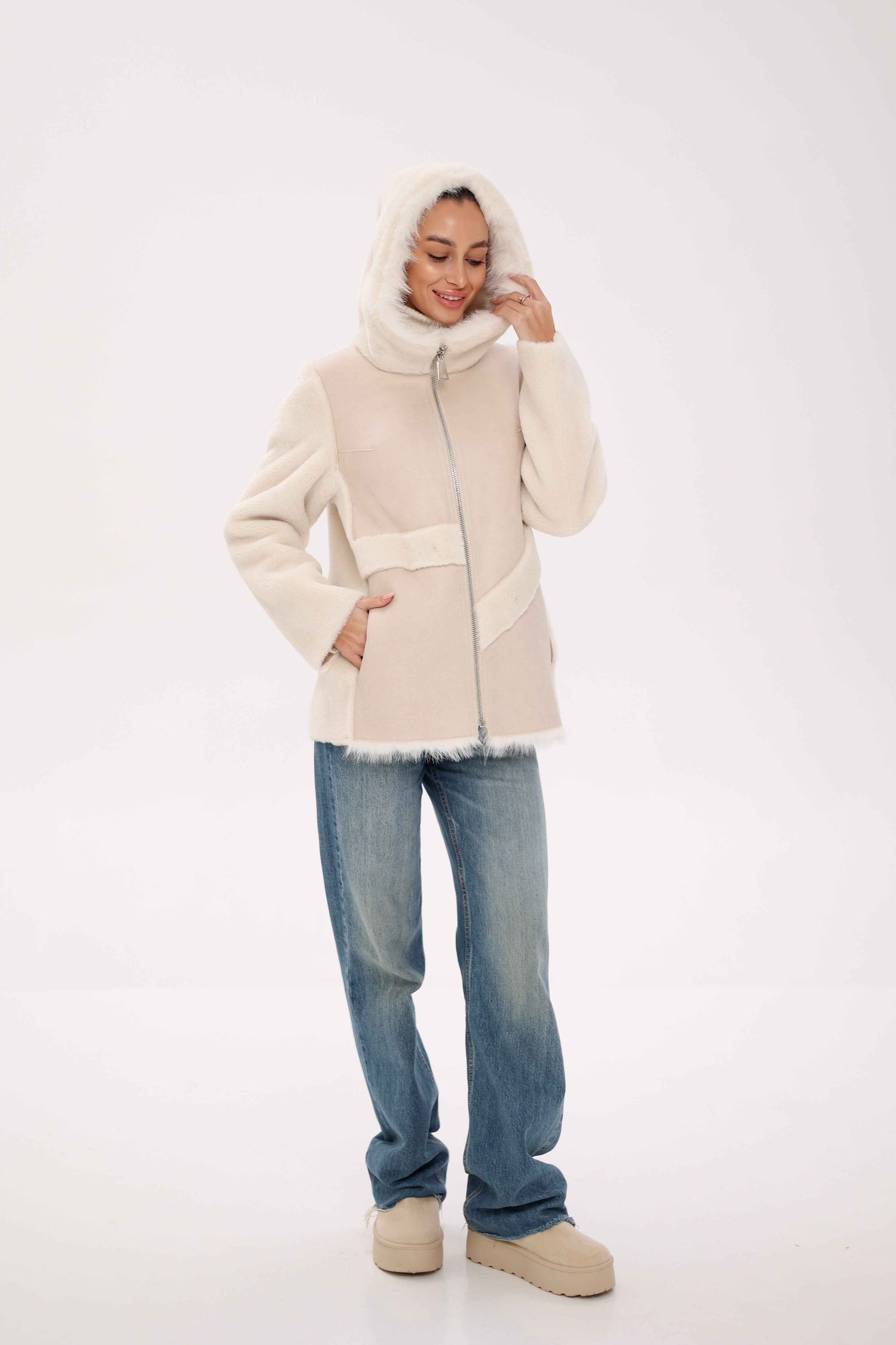 Pre-Order. Re-Stock Ships October 15. ⇆ Reversible Hooded Wool Blend Jacket