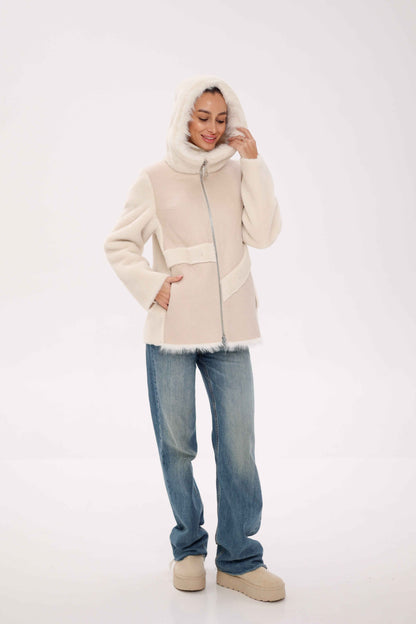 Pre-Order. Re-Stock Ships October 15. ⇆ Reversible Hooded Wool Blend Jacket
