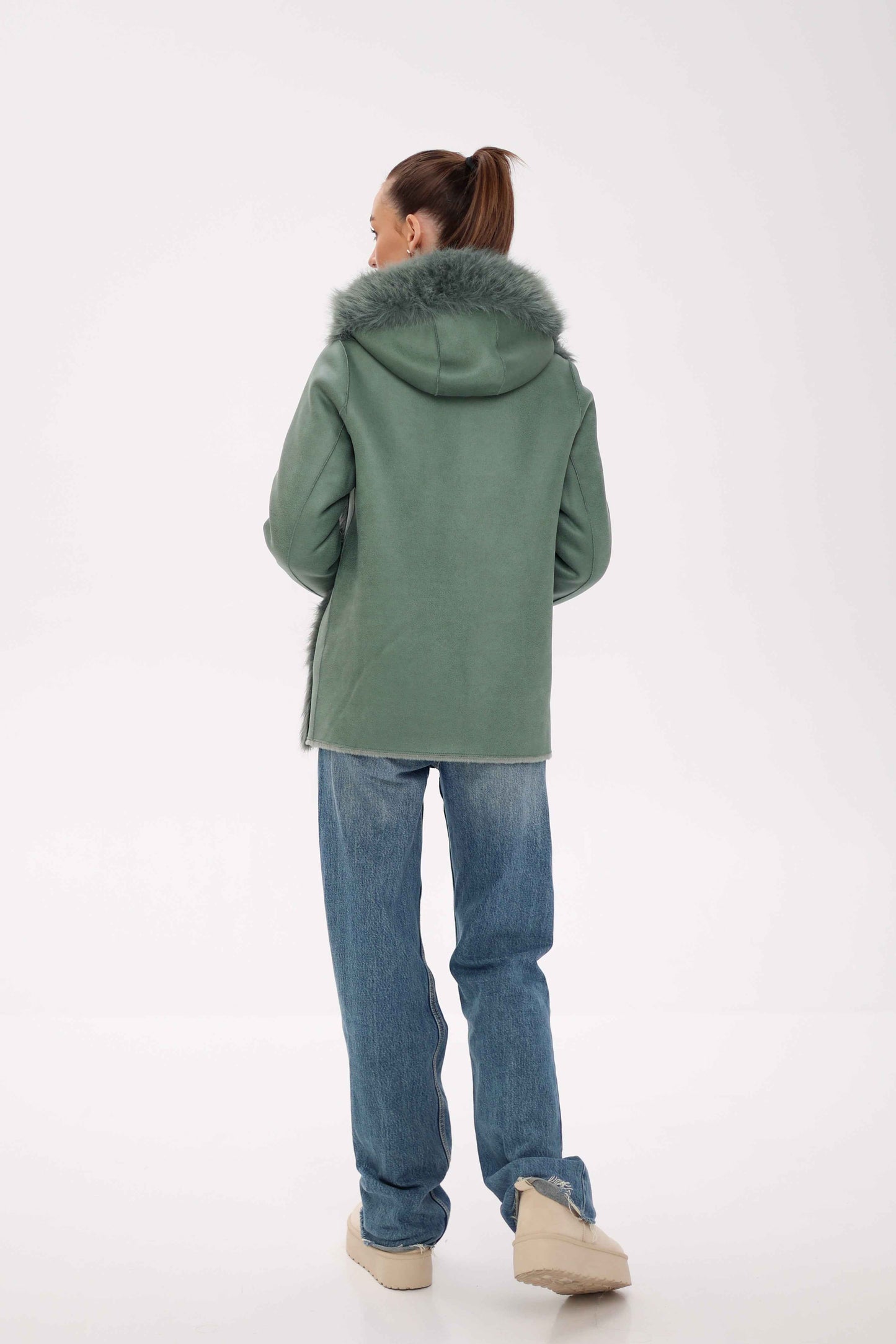 ⇆ Reversible Hooded Wool Blend Jacket