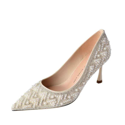 Women's Rhinestone Pearl Fashion High Heels