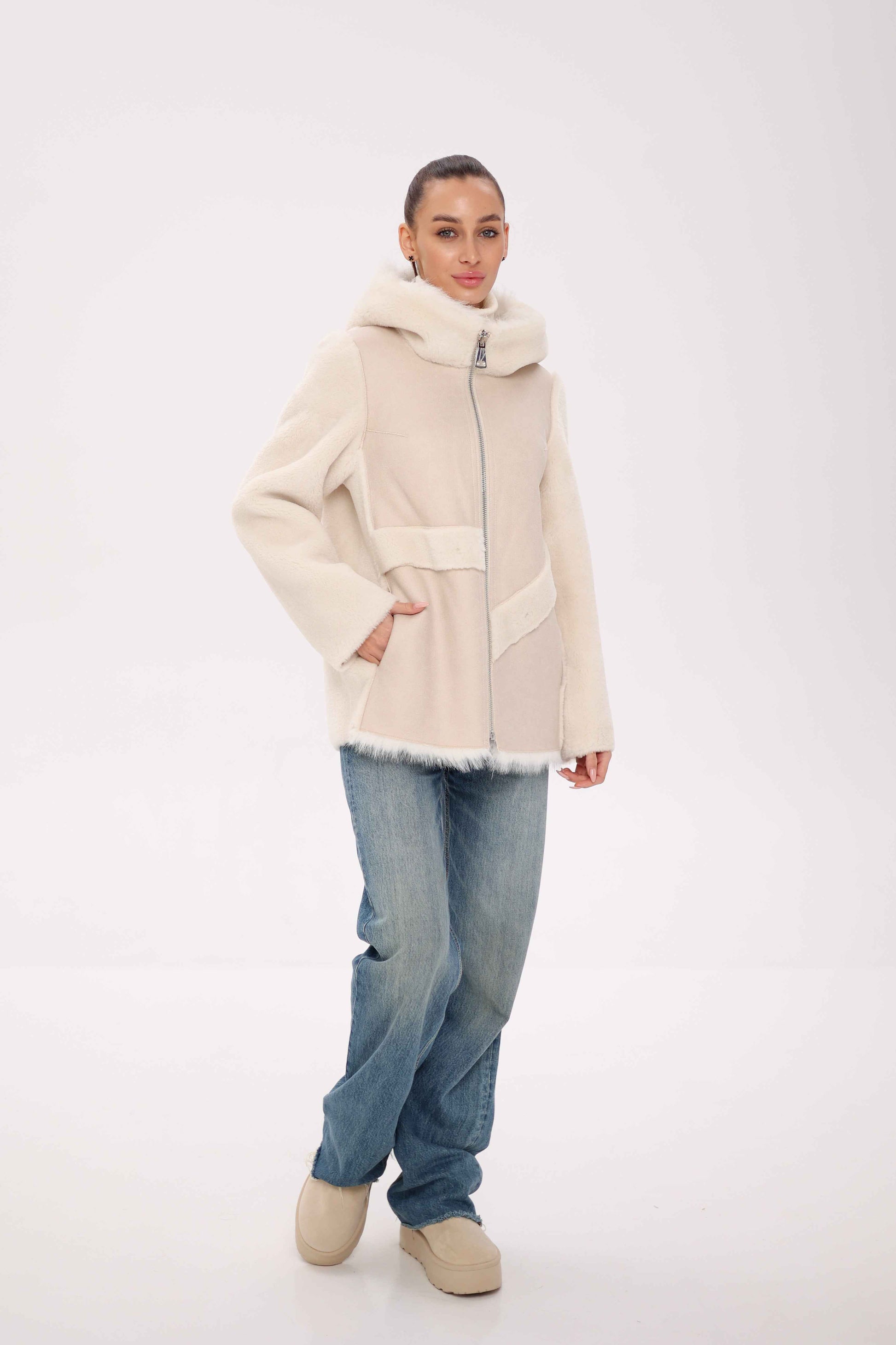 Pre-Order. Re-Stock Ships October 15. ⇆ Reversible Hooded Wool Blend Jacket