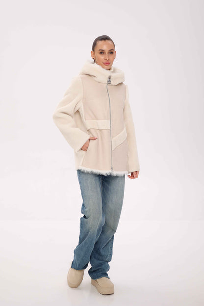Pre-Order. Re-Stock Ships October 15. ⇆ Reversible Hooded Wool Blend Jacket