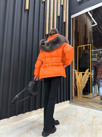 Genuine Silver Fox Down Fill Jacket