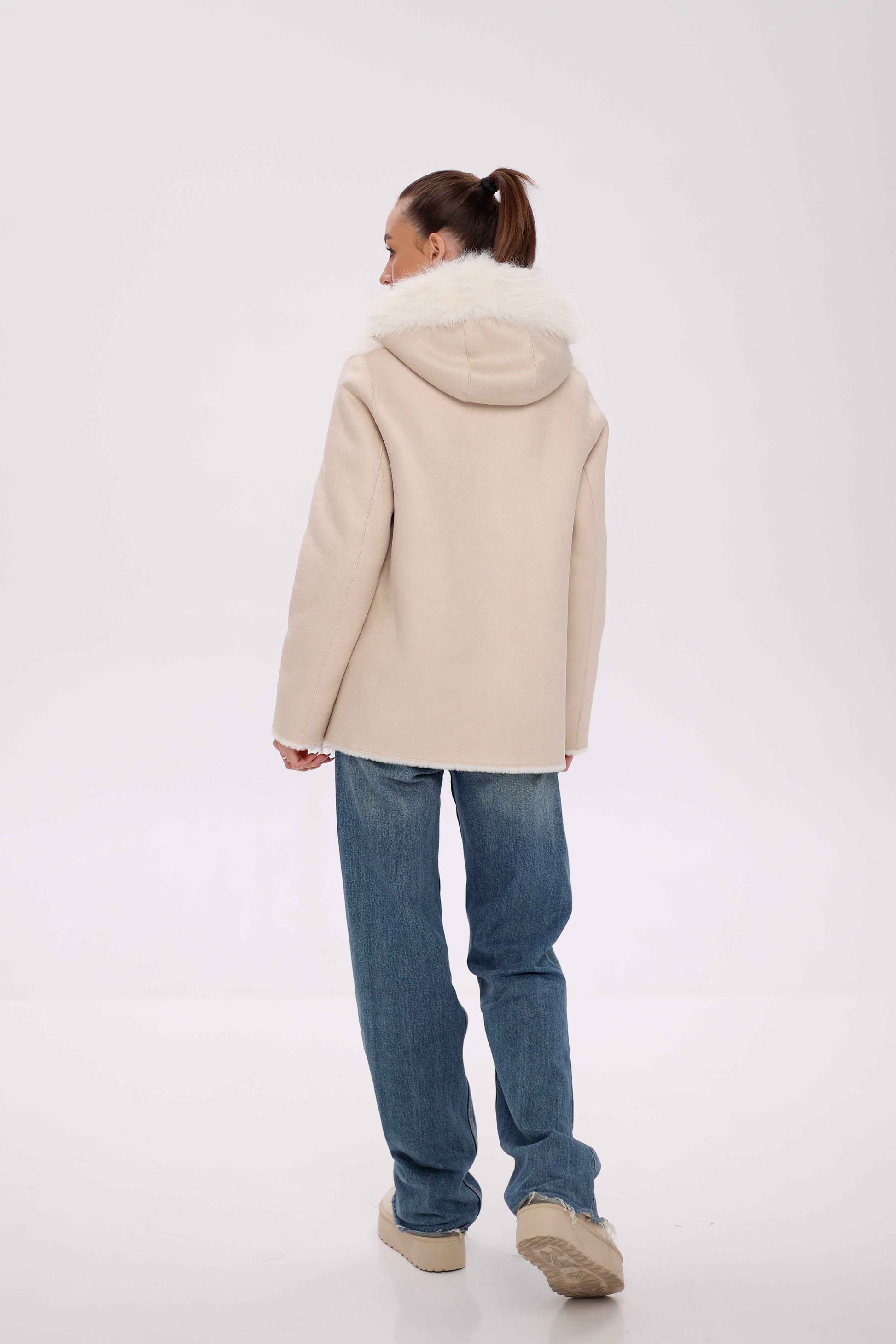 Pre-Order. Re-Stock Ships October 15. ⇆ Reversible Hooded Wool Blend Jacket