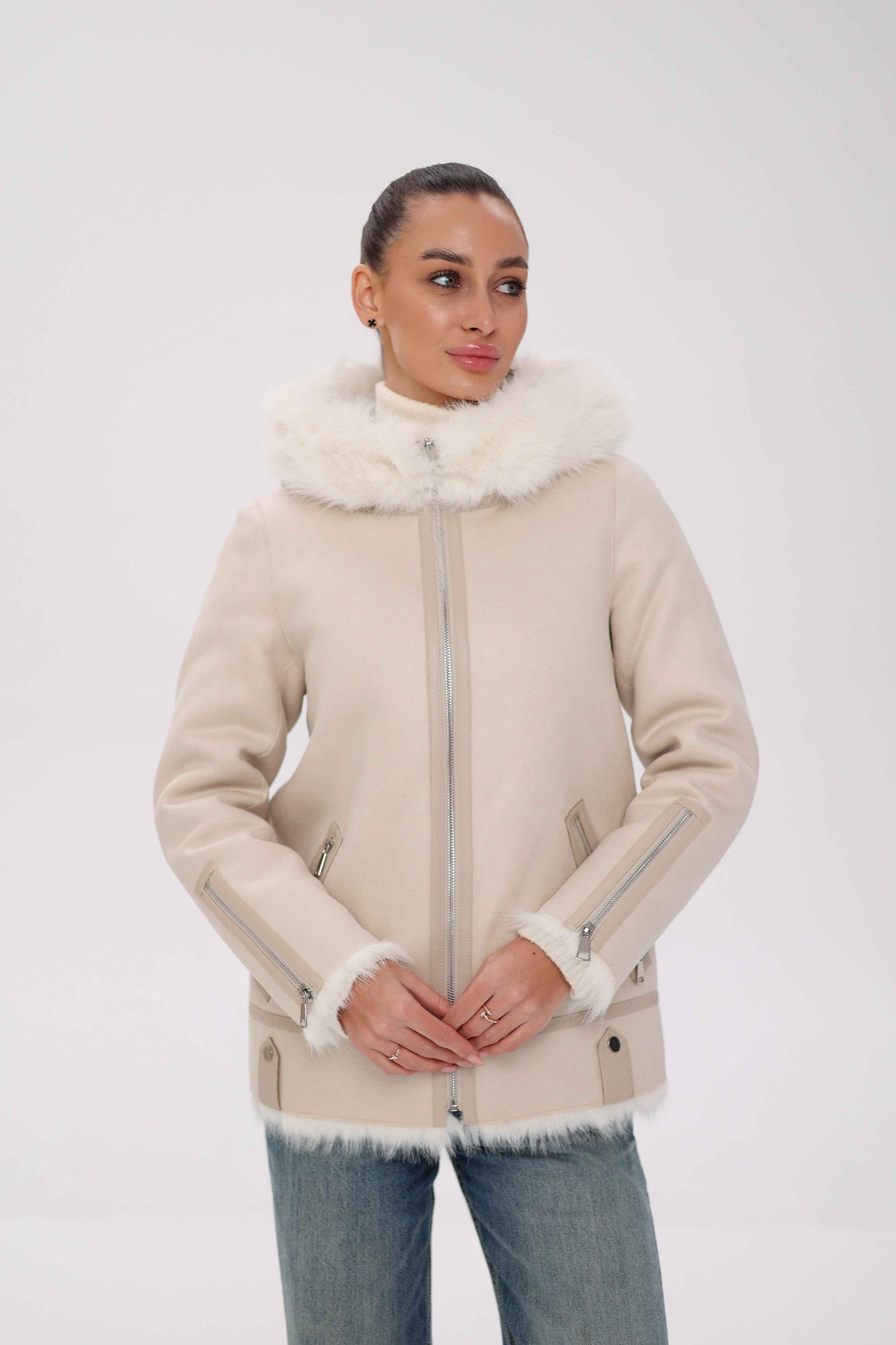 ⇆ Reversible Hooded Wool Blend Jacket