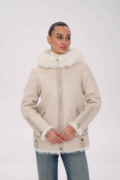 ⇆ Reversible Hooded Wool Blend Jacket