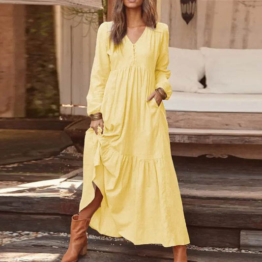 Chic Vintage Flowing Dress - Solstik